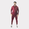 Maroon Tracksuit With Three White Stripes