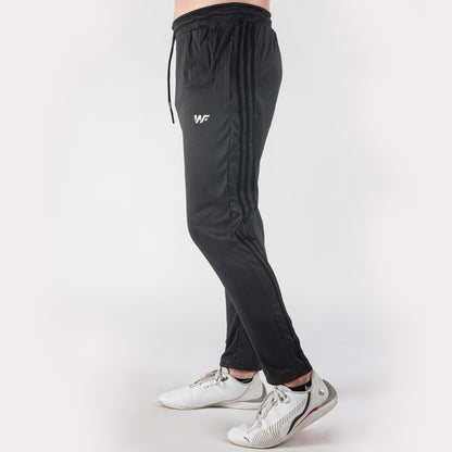 All Black Three Stripes Performance Bottoms