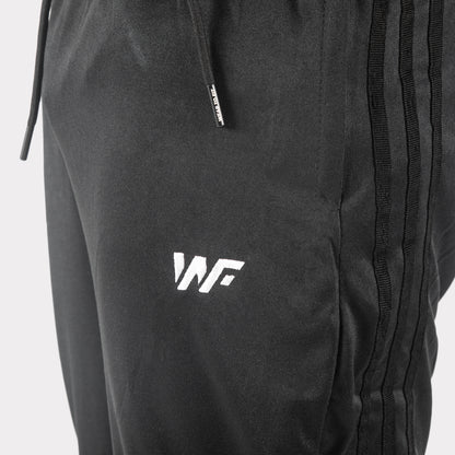 All Black Three Stripes Performance Bottoms