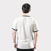 White Round Neck T-Shirt with Black Side Panel