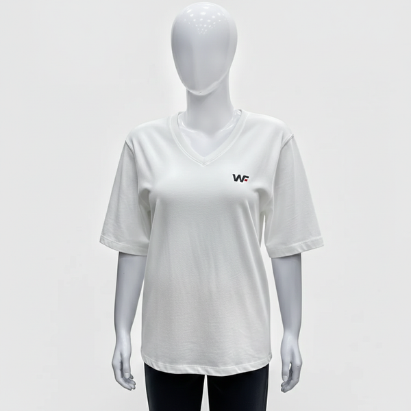 Plain White V-Neck Relaxed Fit Tshirt