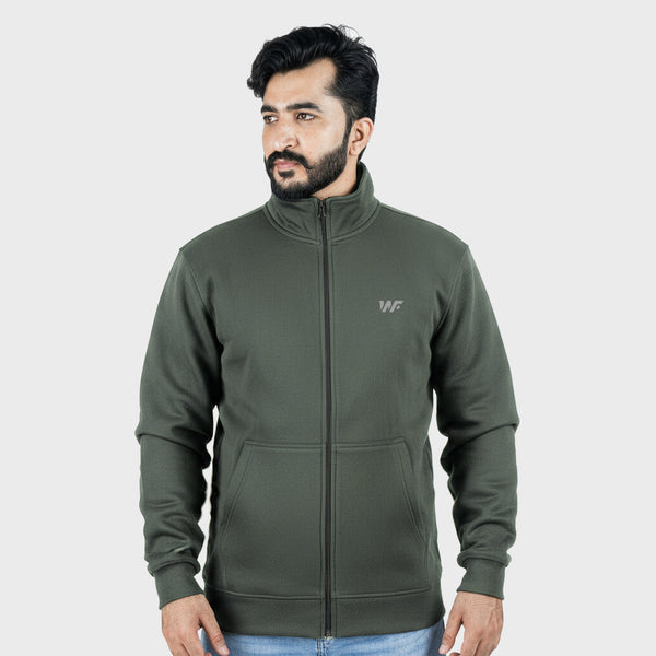Unisex Green Full Zipper