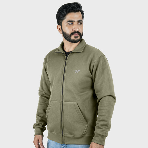 Unisex Olive Full Zipper